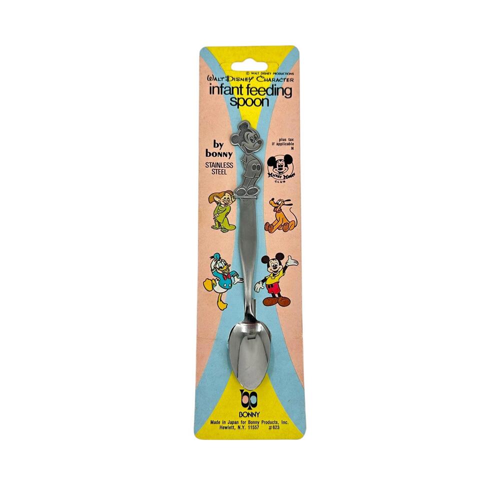 Vintage Mickey Mouse Infant Feeding Spoon in Packaging
